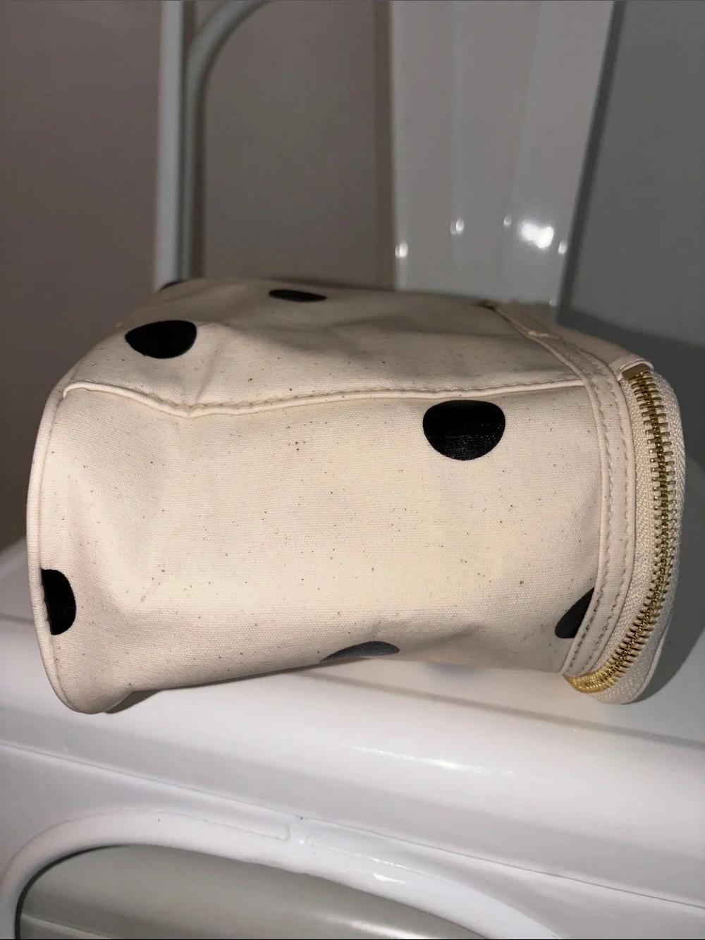 Kate spade deco dot lunch pail black and white pink inside super nice
